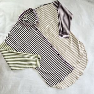 NWT C Est. 1946 Striped Colorblock Oversized Button Down Shirt‎ Size Medium